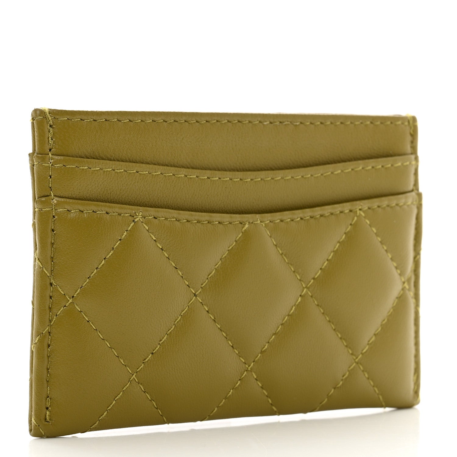 Chanel Lambskin Quilted Card Holder Light Green 3 of 9