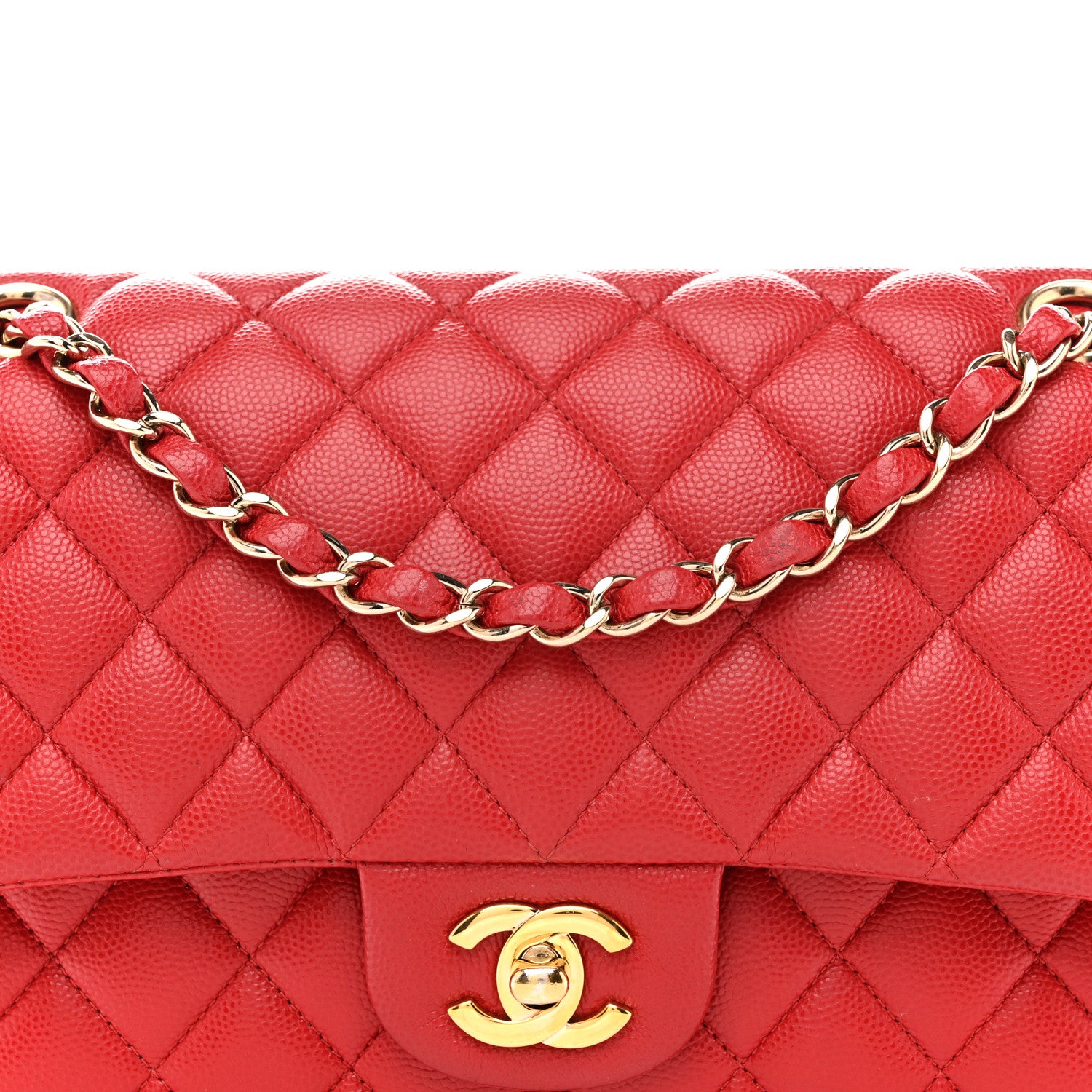 Chanel Caviar Quilted Medium Double Flap Red 8 of 15
