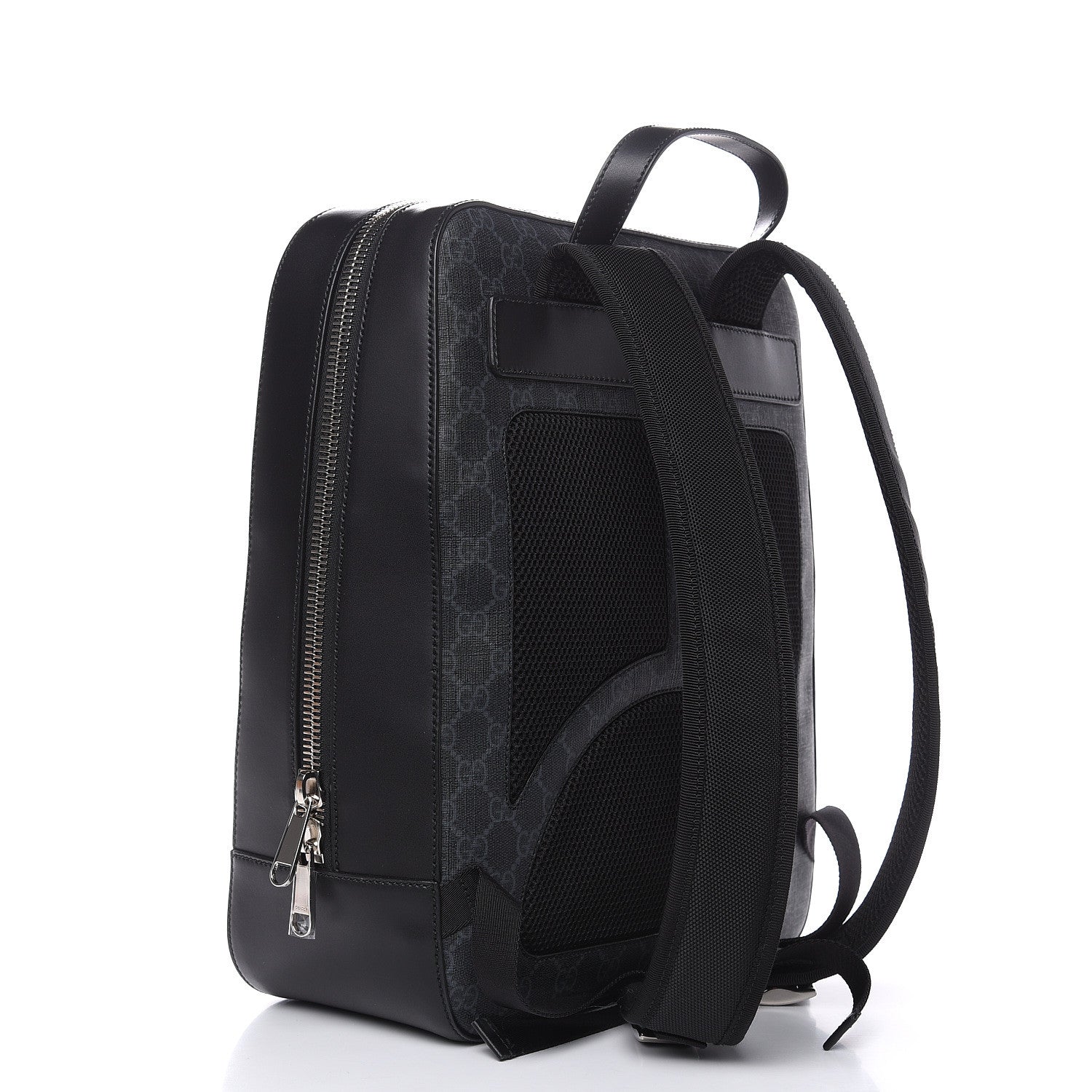 Gucci GG Supreme Monogram Web Tote Backpack Black Grey 3 of 9