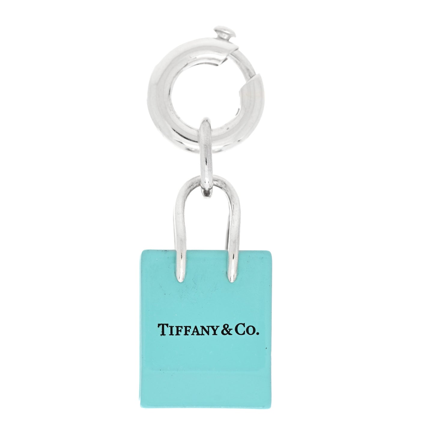 Sterling Silver Enamel Shopping Bag Charm Pendant