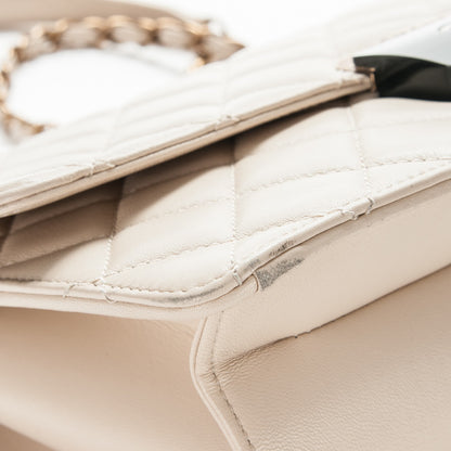 Chanel Sheepskin Quilted Large Beauty Lock Flap Beige Clair 6 of 9