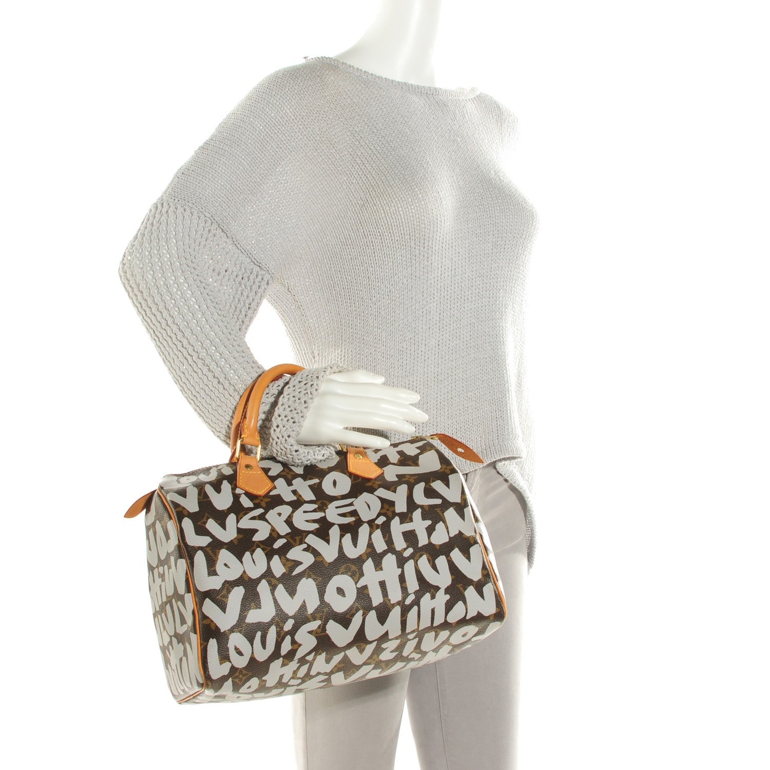 Louis Vuitton Monogram Graffiti Speedy 30 Silver 2 of 7