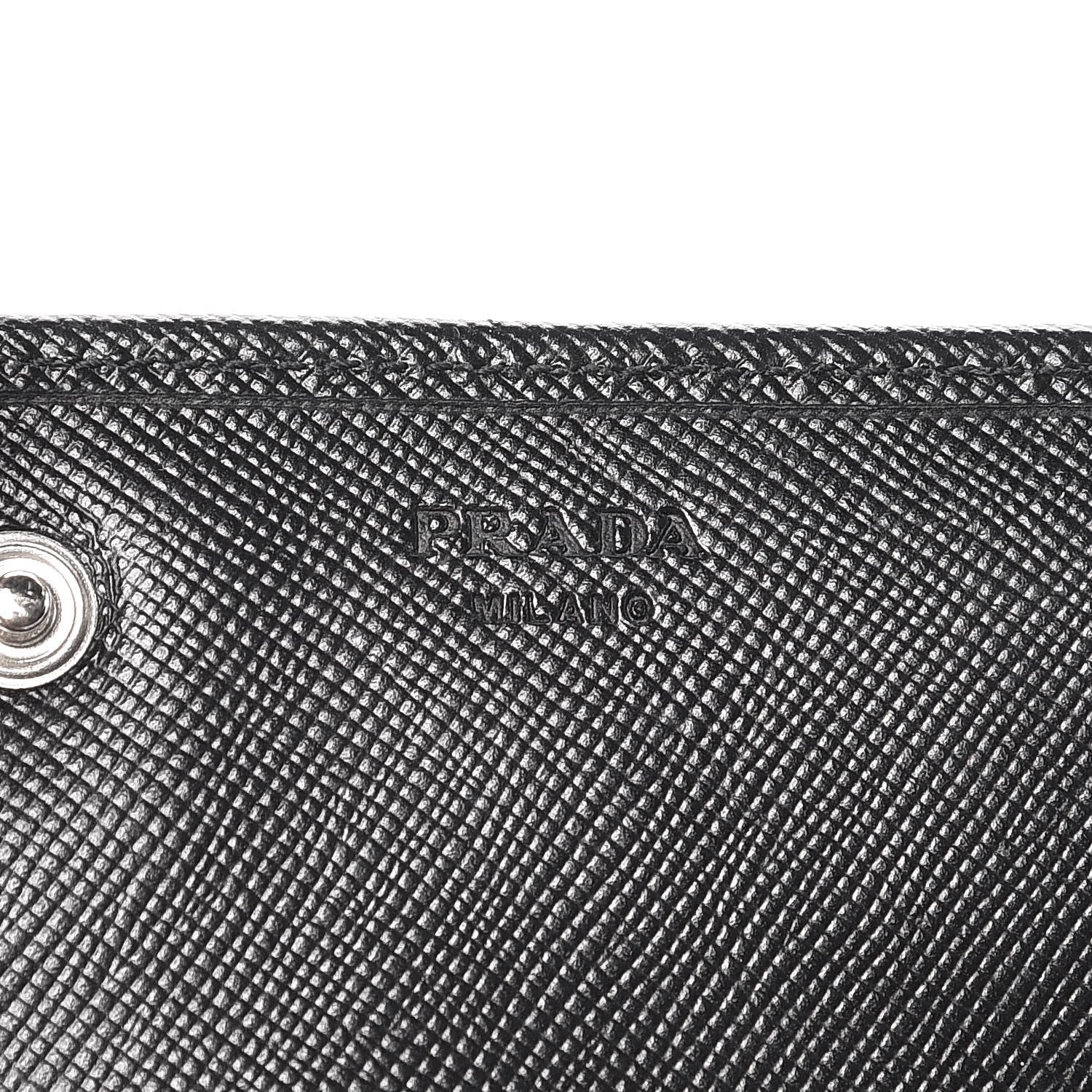 Prada Saffiano Triangle Continental Flap Wallet Black 12 of 12