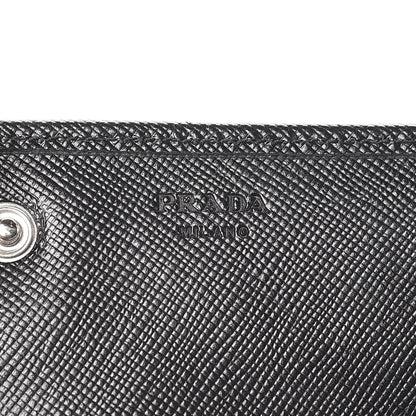 Prada Saffiano Triangle Continental Flap Wallet Black 12 of 12