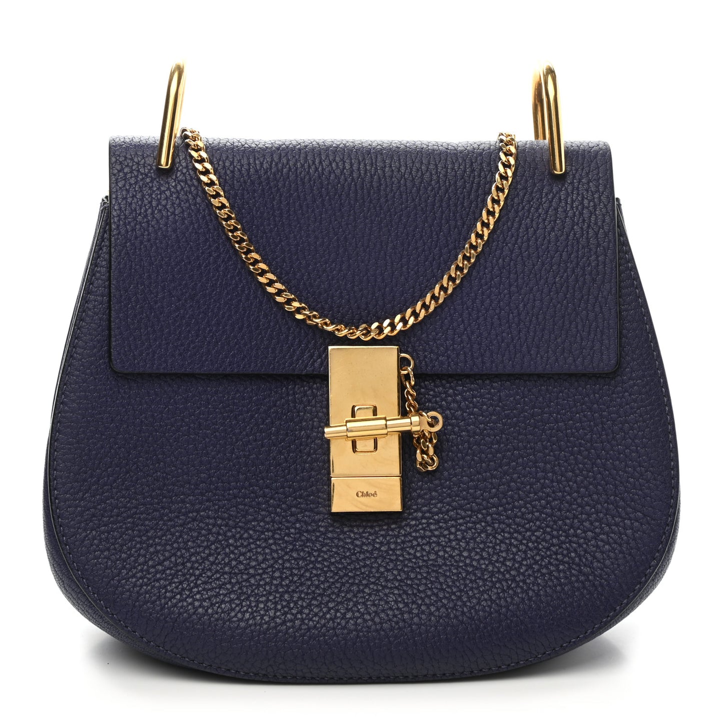Grained Lambskin Drew Shoulder Bag Royal Navy