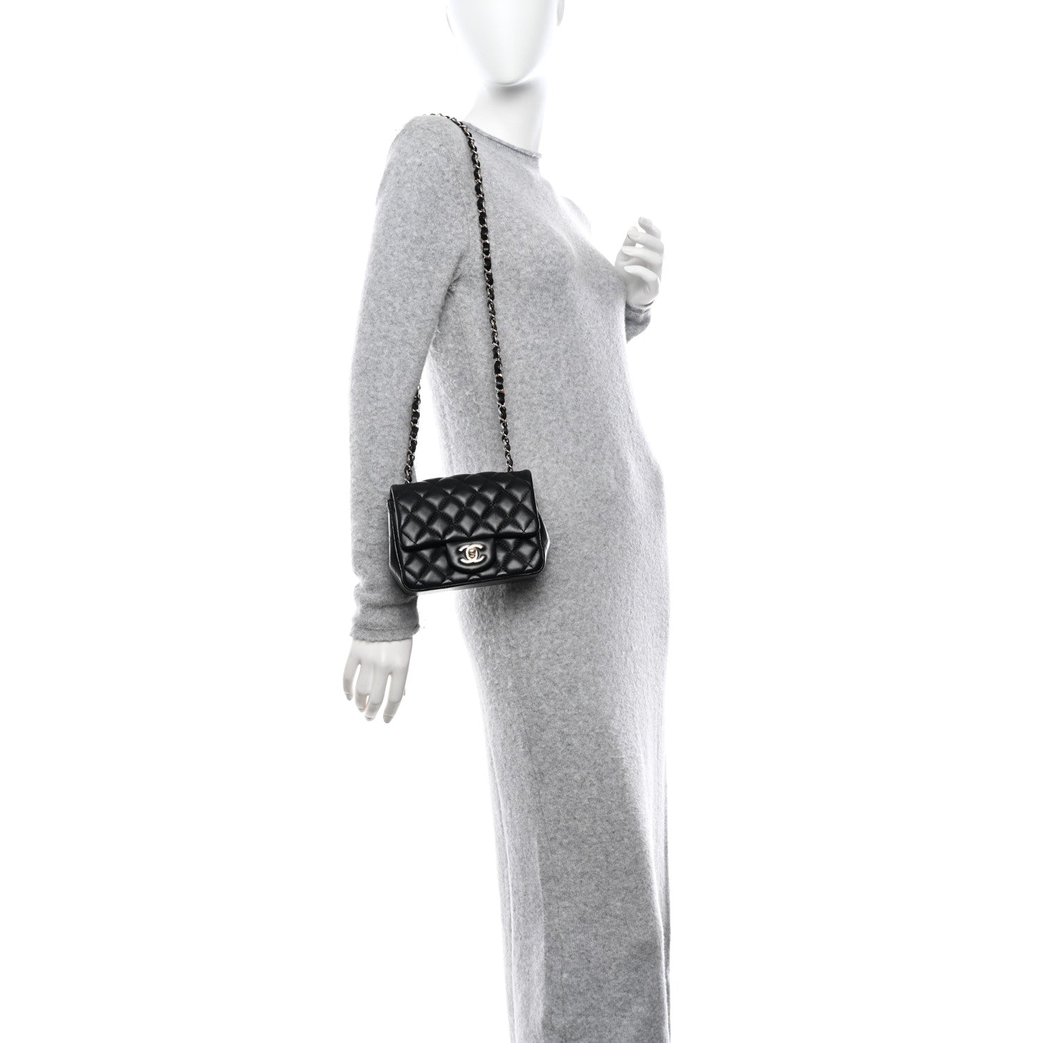 Chanel Lambskin Quilted Mini Square Flap Black 2 of 12