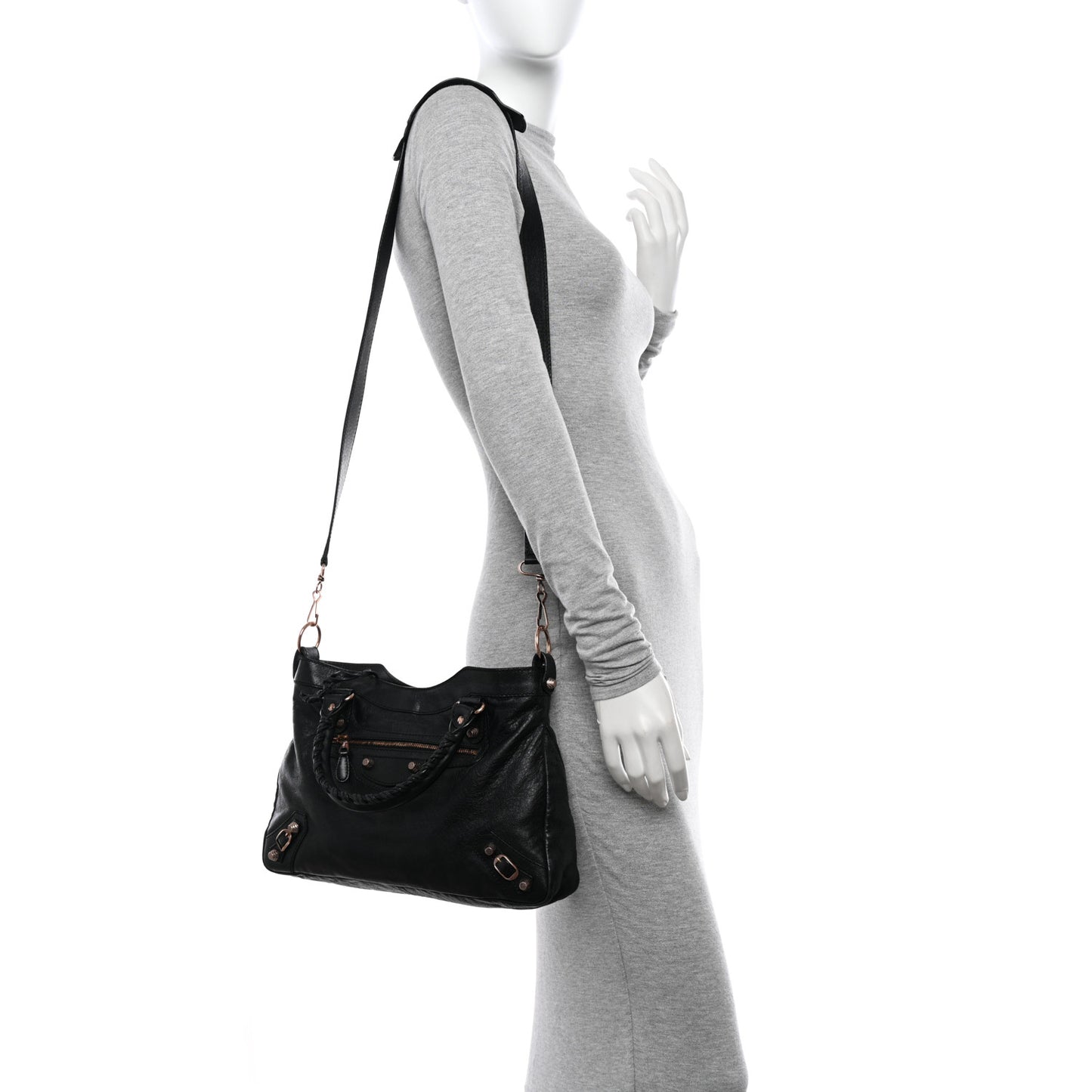 Agneau Giant 12 Rose Gold Hardware Town Black