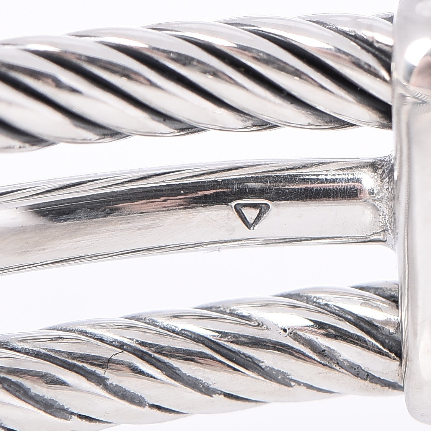 David Yurman Sterling Silver Diamond 7mm X Crossover Cuff 5 of 5