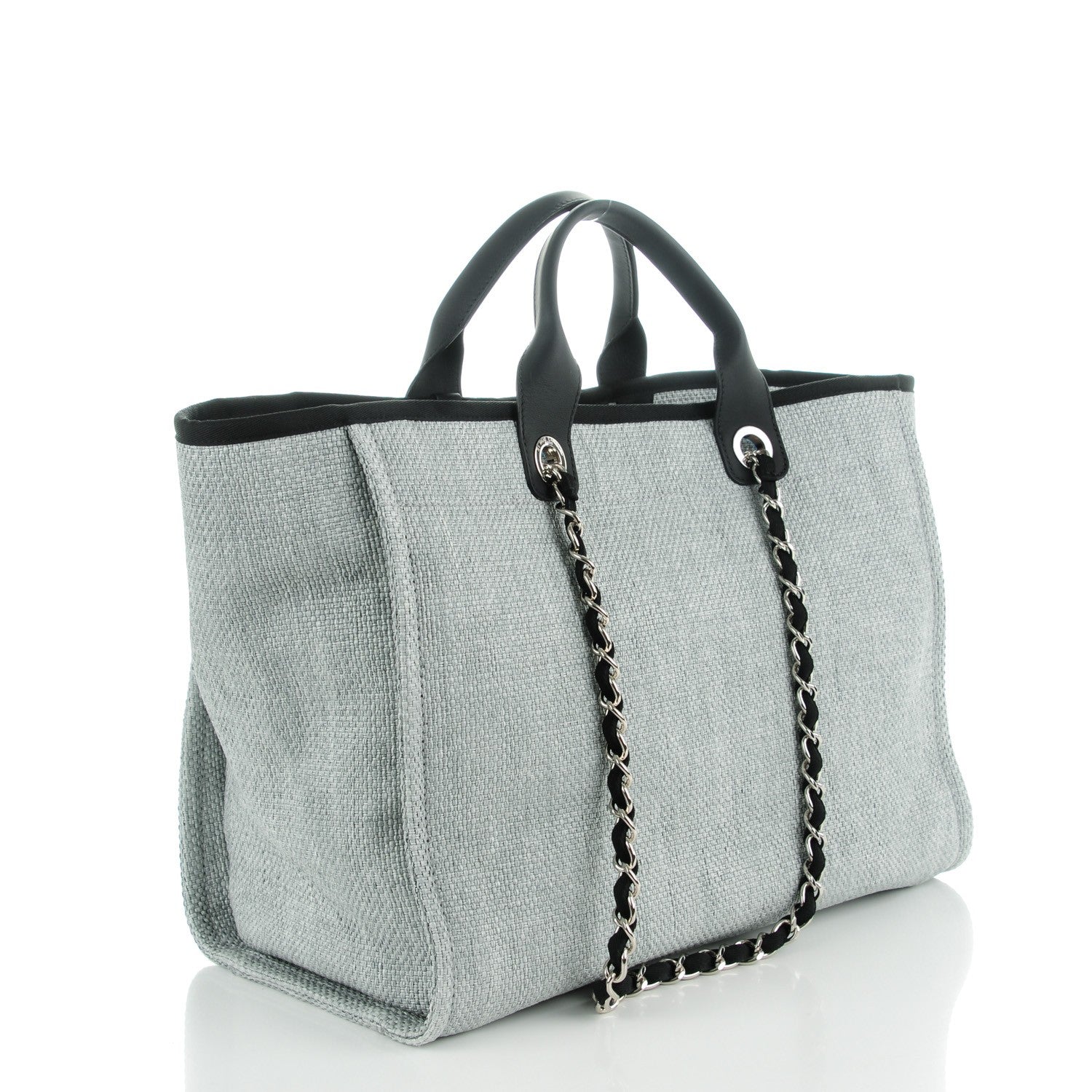 Chanel Canvas Large Deauville Tote Grey 3 of 7