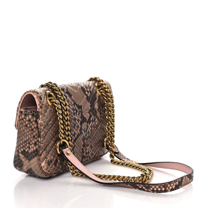 Gucci Python Matelasse Mini GG Marmont Shoulder Bag Light Pink 3 of 11