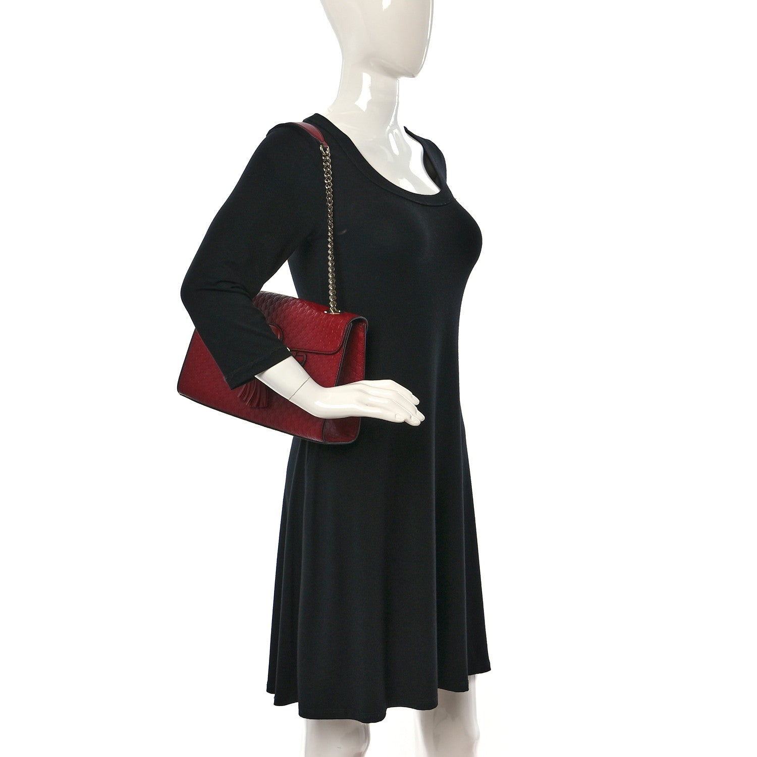 Gucci Microguccissima Medium Emily Chain Shoulder Bag Red 2 of 11