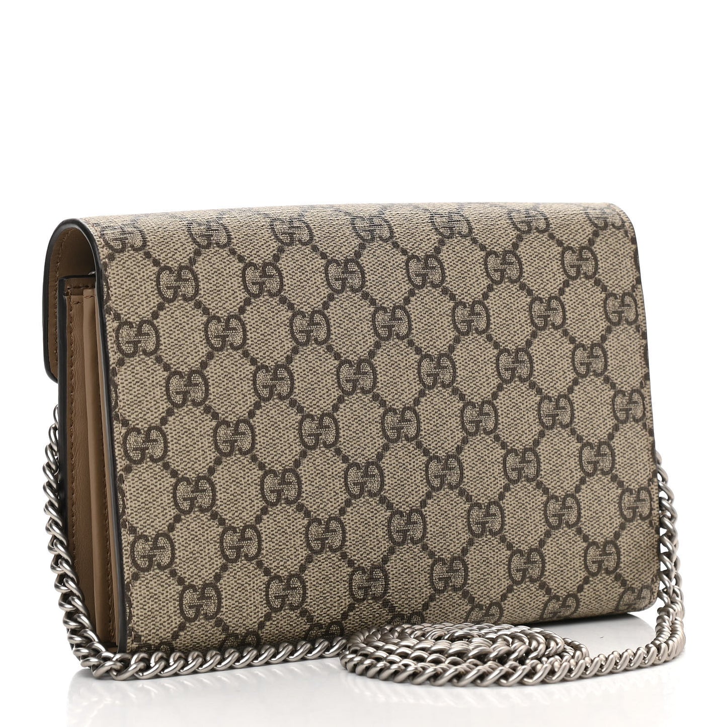 GG Supreme Monogram Mini Dionysus Chain Wallet Beige Taupe