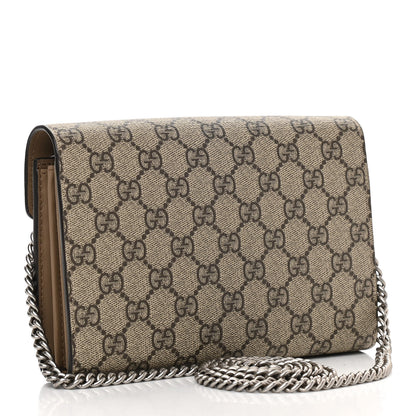 Gucci GG Supreme Monogram Mini Dionysus Chain Wallet Beige Taupe 3 of 10