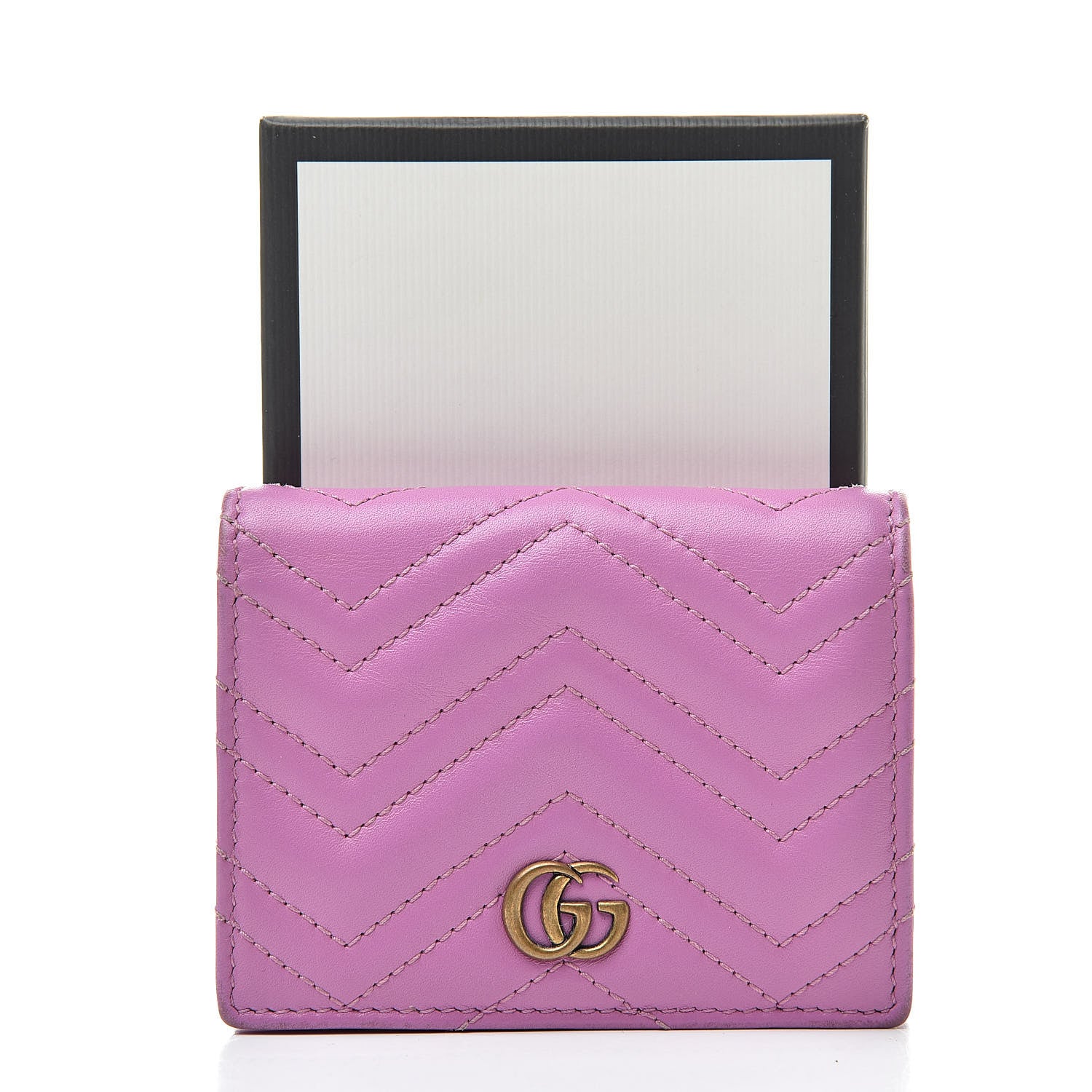 Gucci Calfskin Matelasse GG Marmont Card Case Candy Mousse 12 of 12
