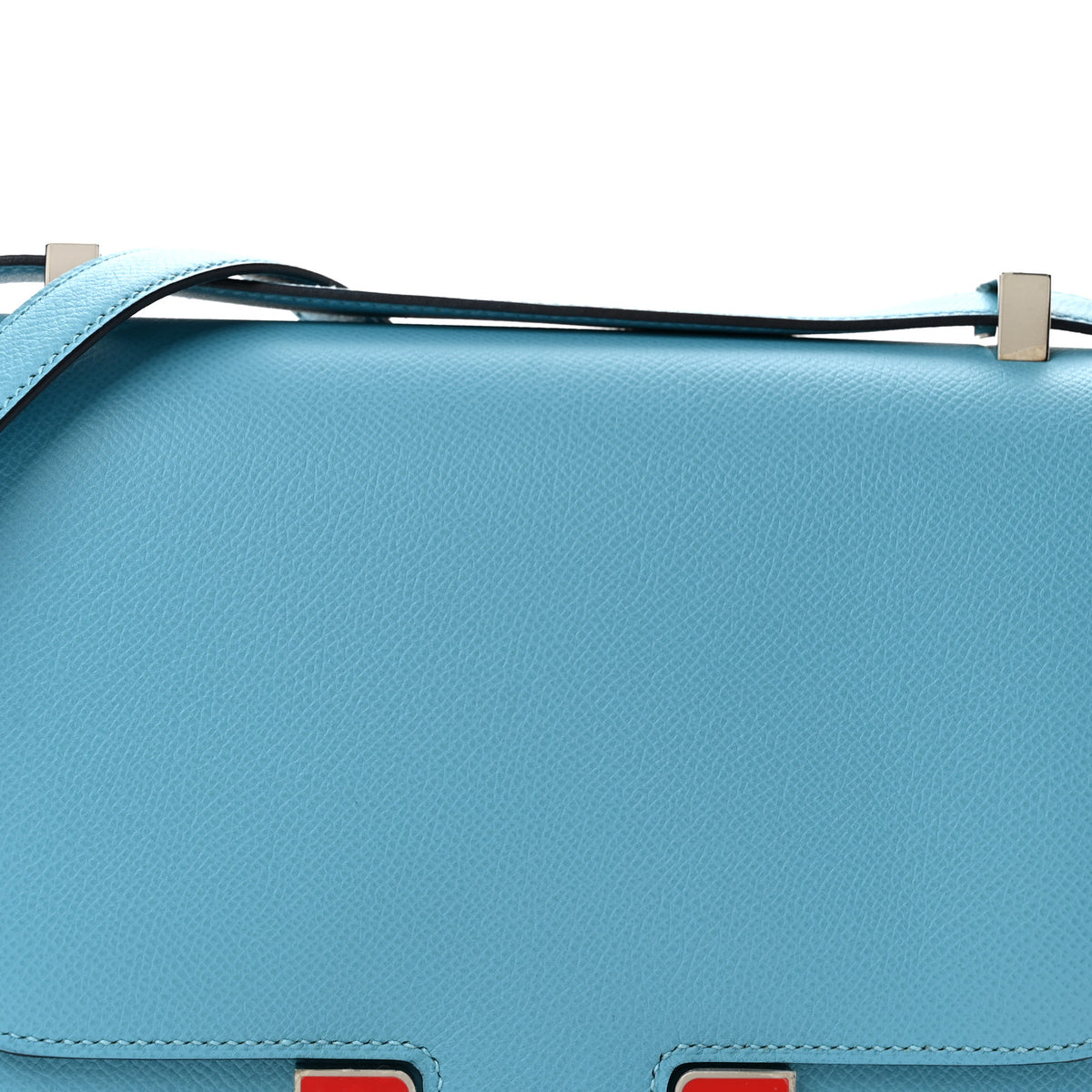 Epsom Enamel Constance 24 Bleu Du Nord Rouge