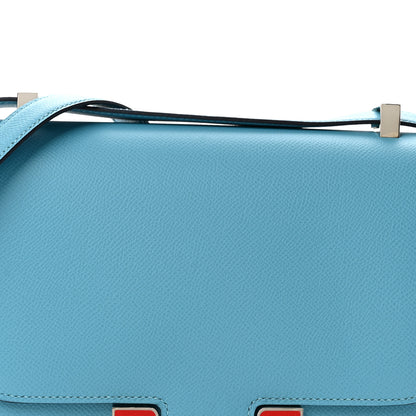 Hermes Epsom Enamel Constance 24 Bleu Du Nord Rouge 8 of 13