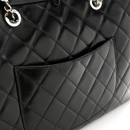 Chanel Glazed Calfskin Quilted Large CC Delivery Tote Black 11 of 12