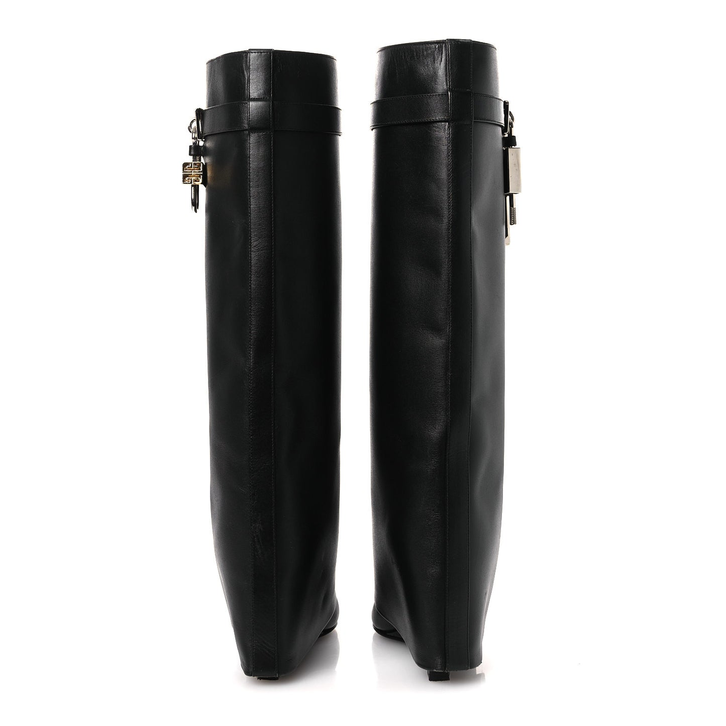 Calfskin Shark Lock Pant Boots 37 Black