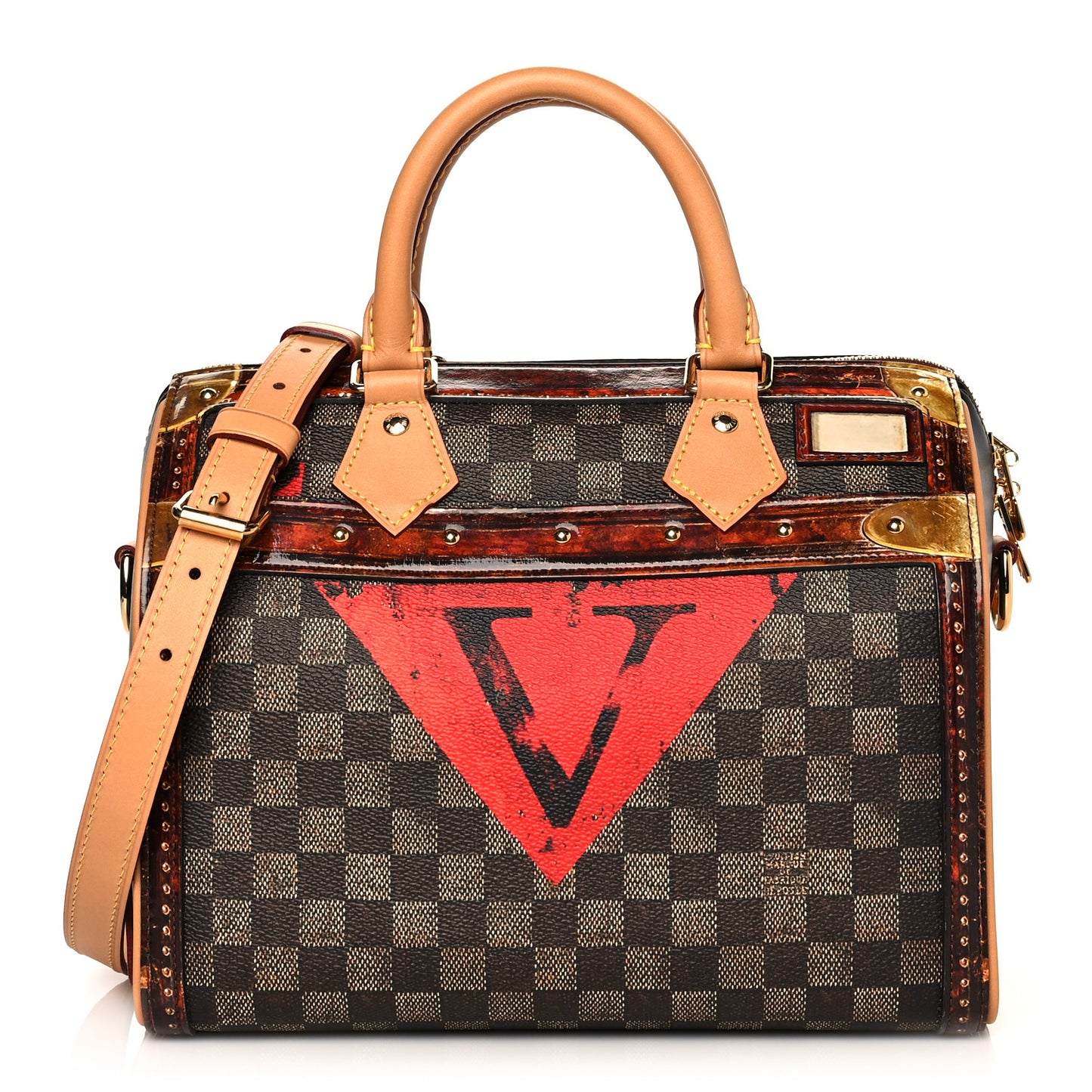 Transformed Damier Ebene Time Trunk Speedy Bandouliere 25 Black