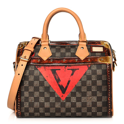 Louis Vuitton Transformed Damier Ebene Time Trunk Speedy Bandouliere 25 Black 1 of 11