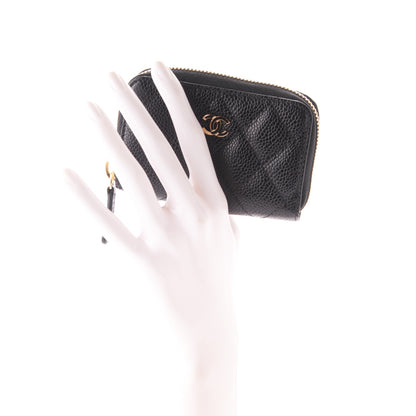 Chanel Caviar Quilted Zip Coin Purse Black 2 of 7