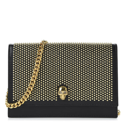 Alexander McQueen Calfskin Studded Skull Small Crossbody Bag Black 1 of 9