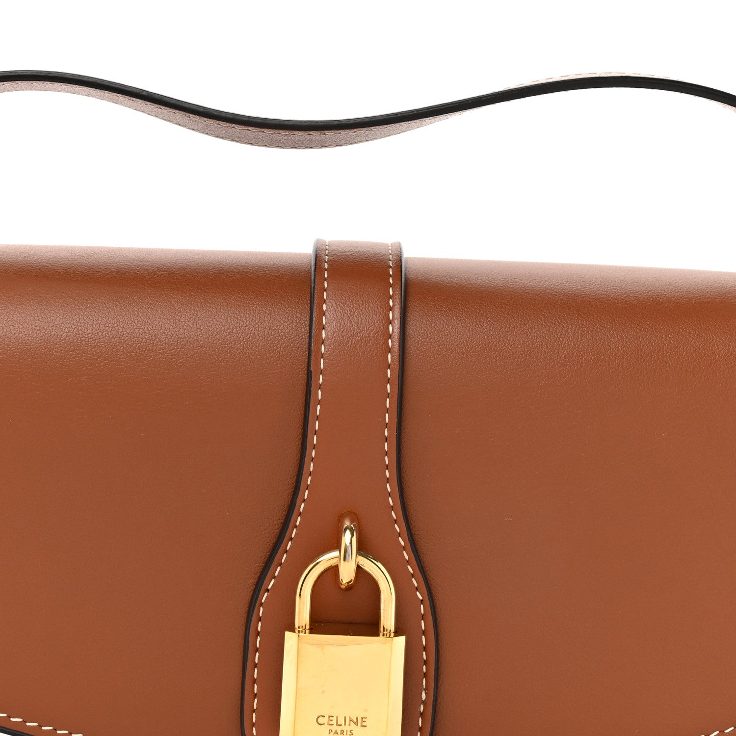 Celine Smooth Calfskin Tabou Clutch On Strap Tan 7 of 10