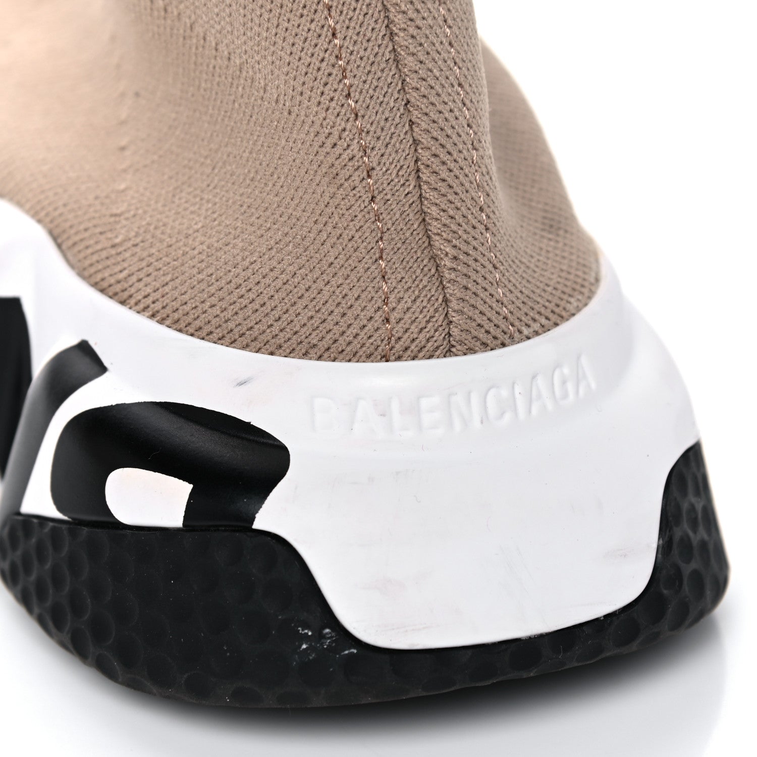 Balenciaga Neoprene Knit Womens Speed Graffiti Sneakers 38 Beige White Black 12 of 16
