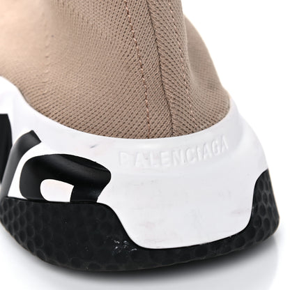 Balenciaga Neoprene Knit Womens Speed Graffiti Sneakers 38 Beige White Black 12 of 16