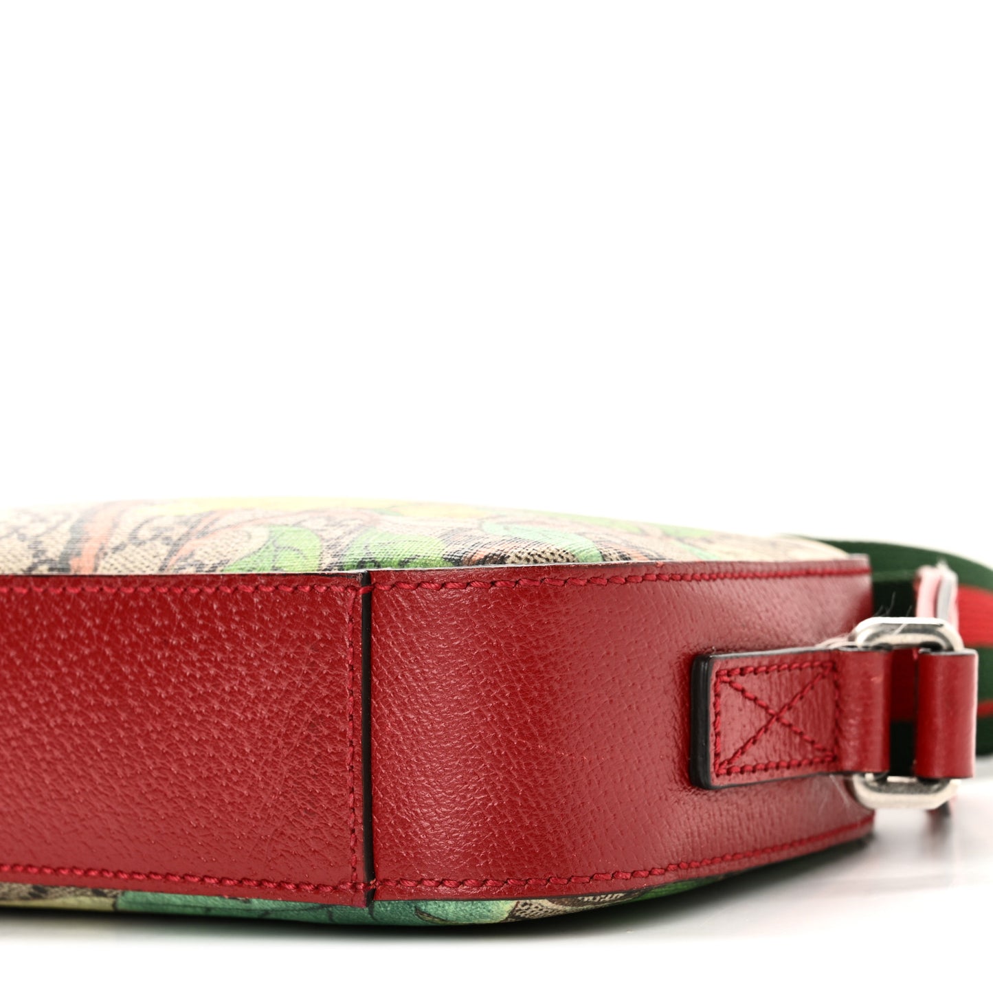 GG Supreme Monogram Tian Web Small Camera Bag Beige Multicolor Red
