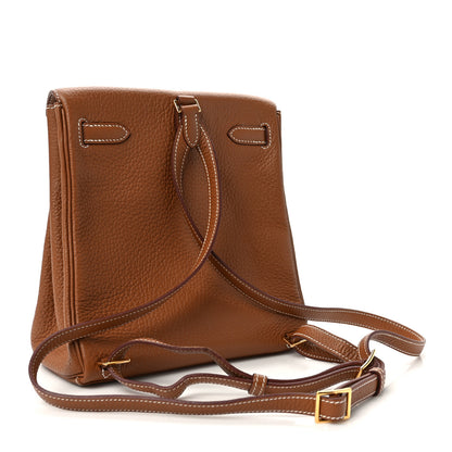 Hermes Taurillon Clemence Kelly Ado Backpack Gold 3 of 9