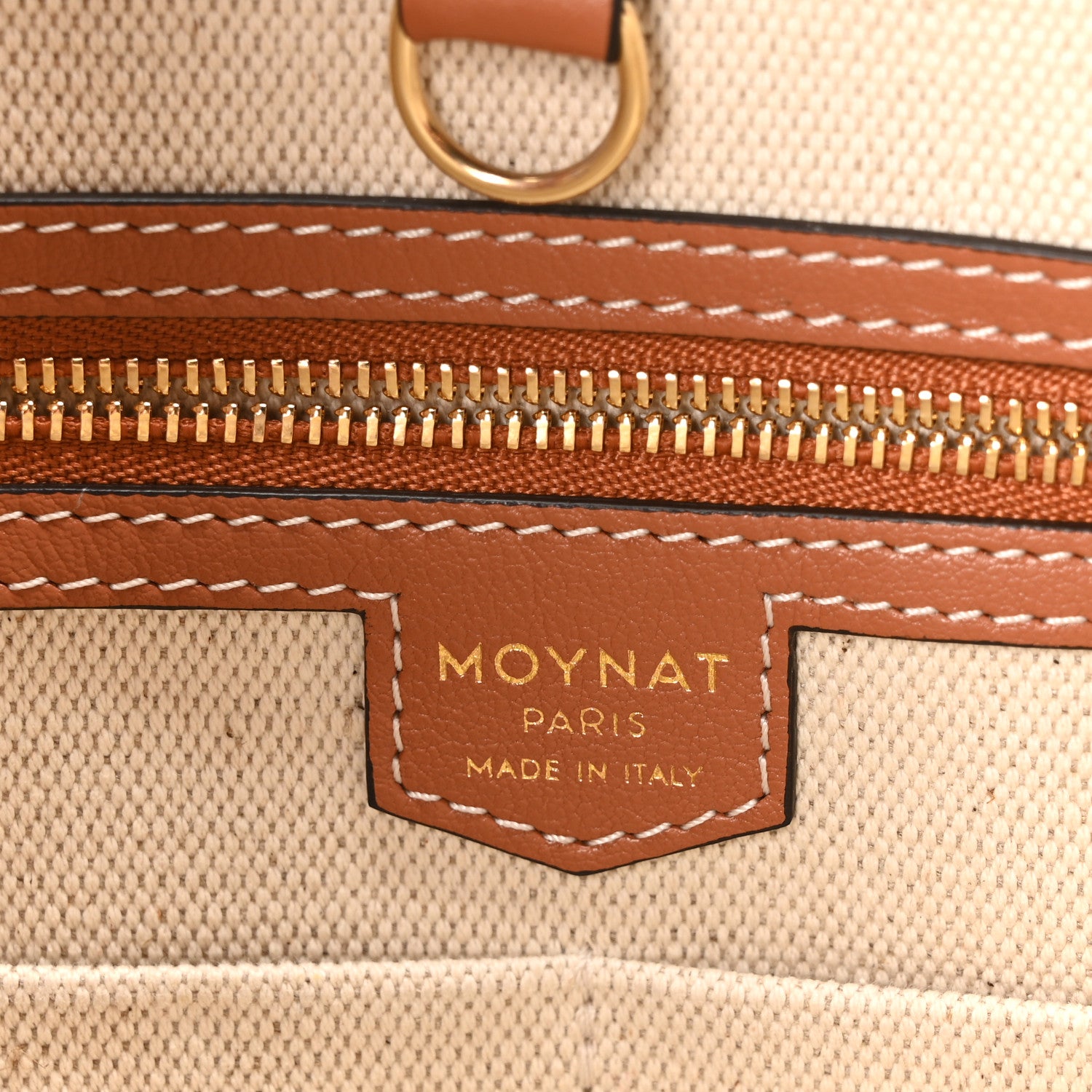 Moynat Calfskin Canvas M Tote PM Brown 7 of 10