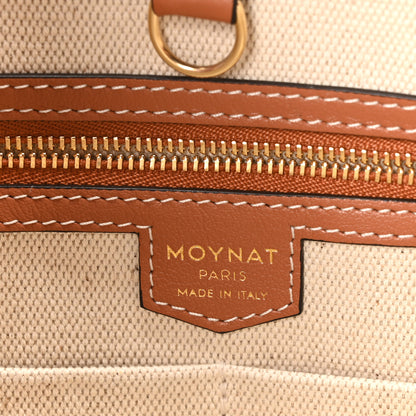 Moynat Calfskin Canvas M Tote PM Brown 7 of 10