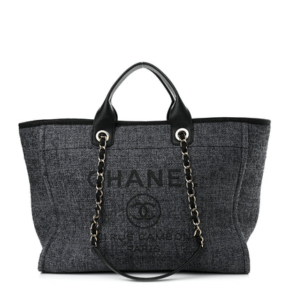 Chanel Lurex Boucle Medium Deauville Tote Black 1 of 9