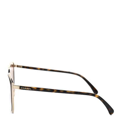 Chanel Metal Cat Eye Sunglasses 4222 Gold 3 of 9
