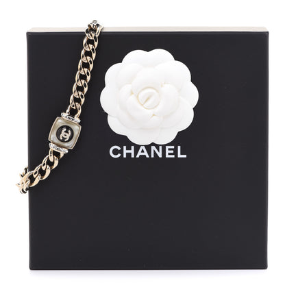Chanel Metal Glass Pearl Strass CC Pendant Necklace Black Gold 7 of 7
