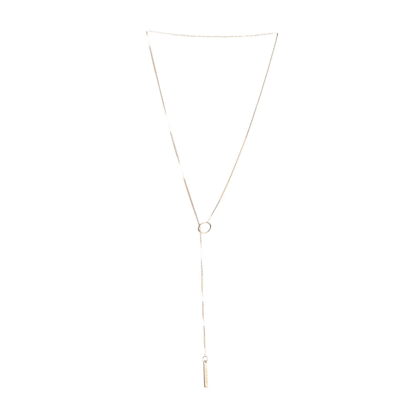 18K Yellow Gold 20mm Lariat Necklace