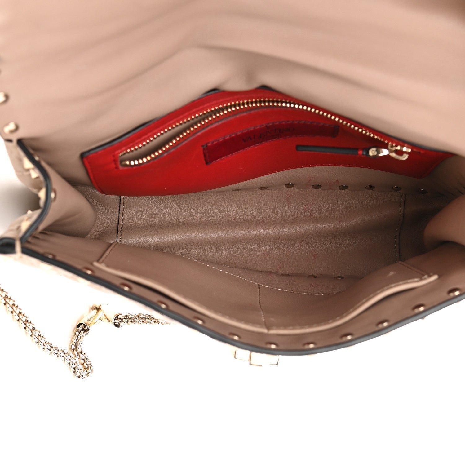 Valentino Garavani Lambskin Medium Rockstud Spike Shoulder Bag Poudre 5 of 11