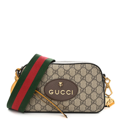 Gucci GG Supreme Monogram Web Neo Vintage Shoulder Bag Beige New Acero Crop 1 of 12