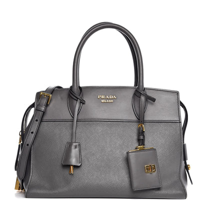 Prada Saffiano City Calf Medium Esplanade Tote Mercurio 1 of 8