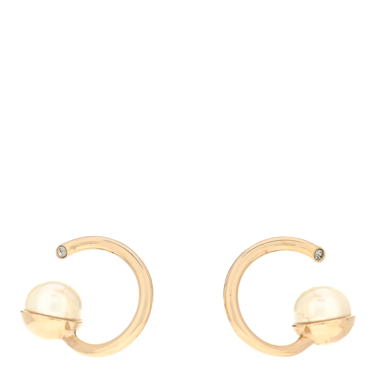 Christian Dior Pearl Crystal Earrings 1 of 4