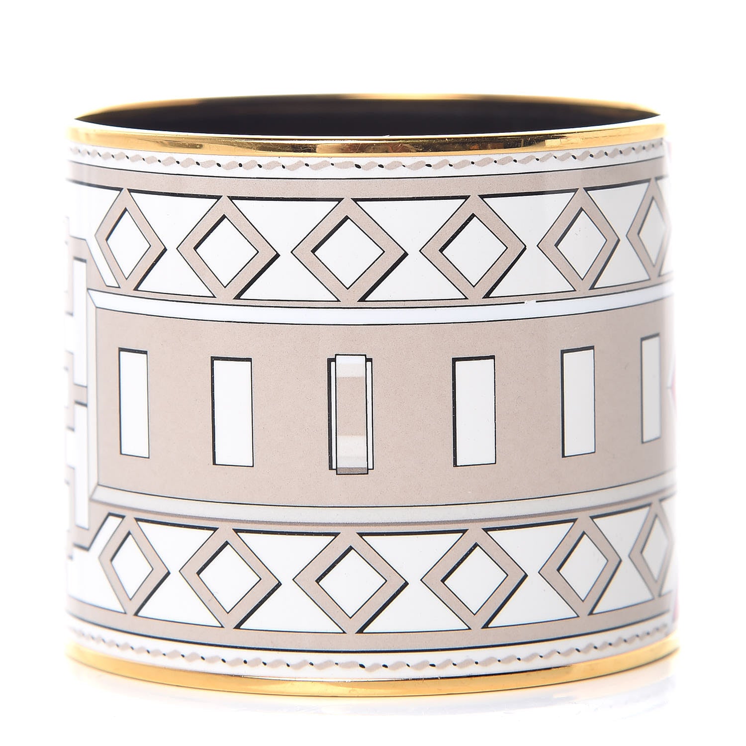 Hermes Enamel Printed Mega Wide Colliers De Chien Bracelet 65 Toiles 1 of 5