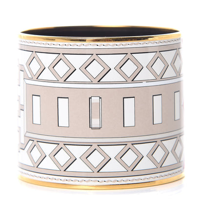 Hermes Enamel Printed Mega Wide Colliers De Chien Bracelet 65 Toiles 1 of 5