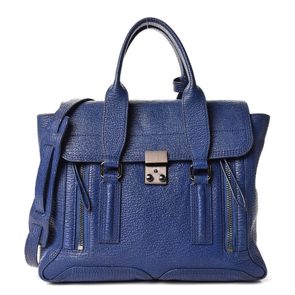 3.1 Phillip Lim 3.1 Textured Calfskin Large Pashli Satchel Cobalt 1 of 26