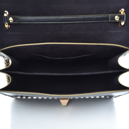 Fendi Vitello Liberty Scalloped Studded Kan I Shoulder Bag Black 6 of 8