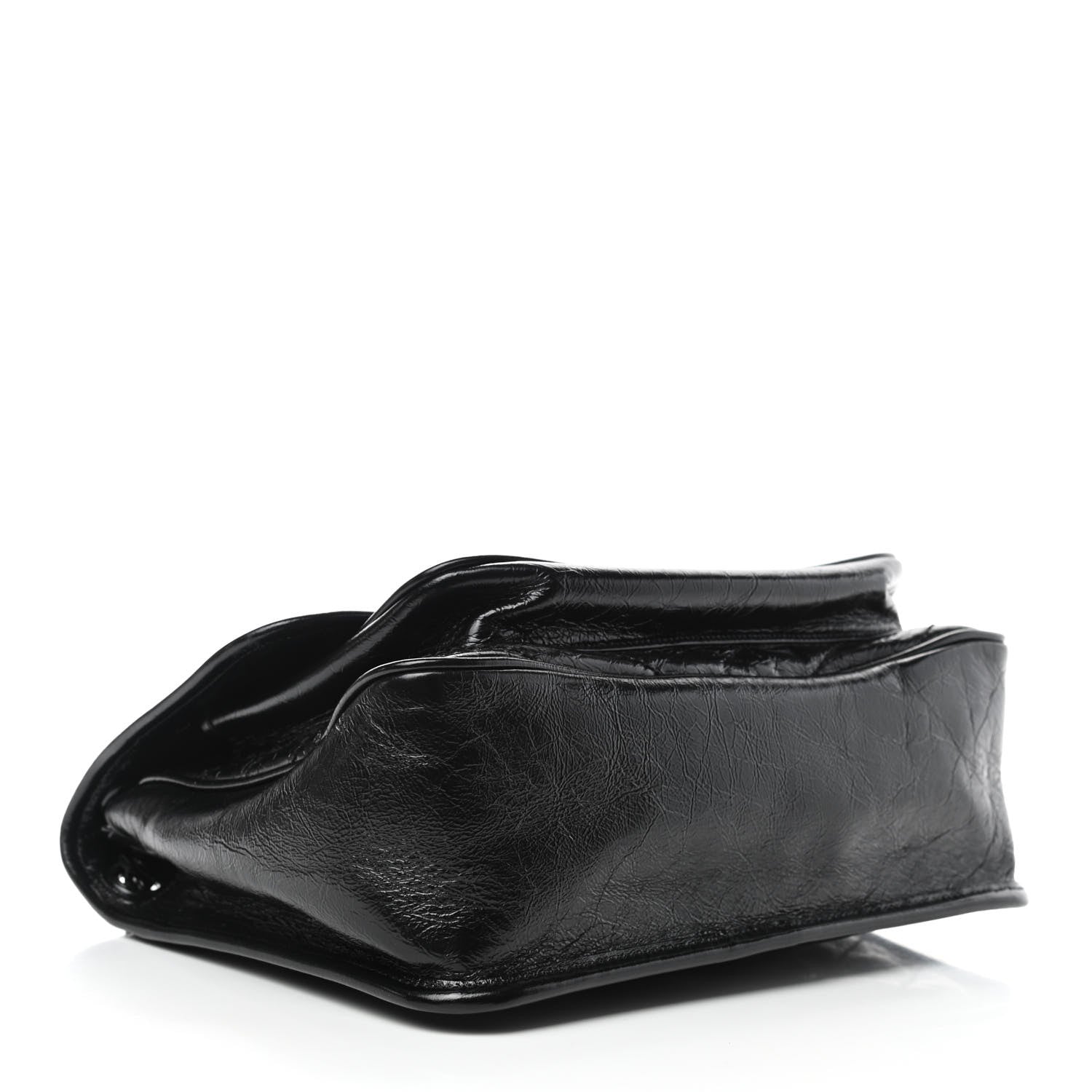 Saint Laurent Crinkled Calfskin Matelasse Monogram Medium Niki Chain Satchel Black 3 of 4
