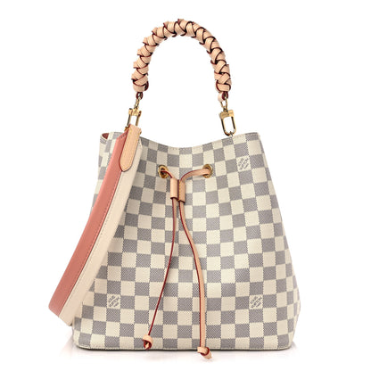 Louis Vuitton Damier Azur Braided Neonoe MM Peach Cream 1 of 9