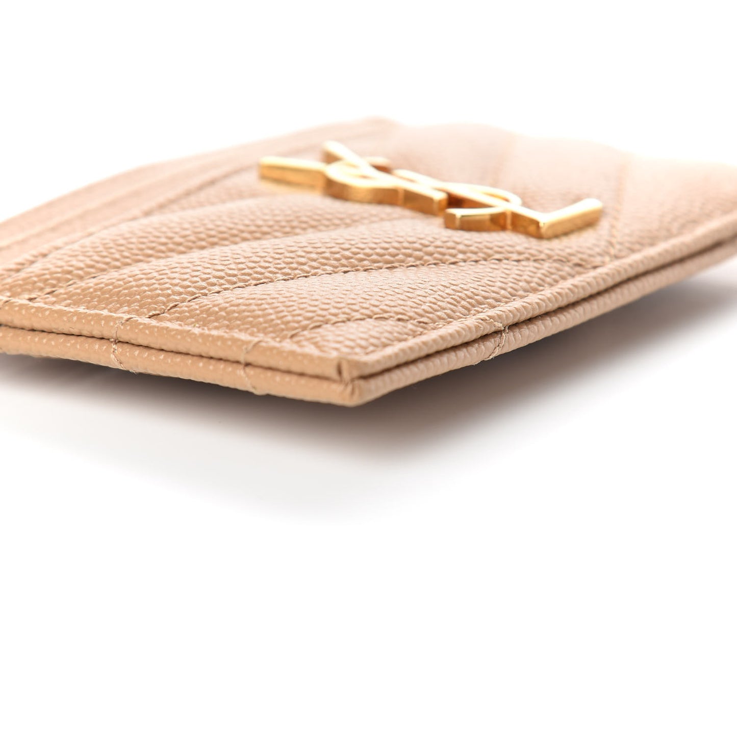 Grain De Poudre Matelasse Chevron Monogram Credit Card Case Cork