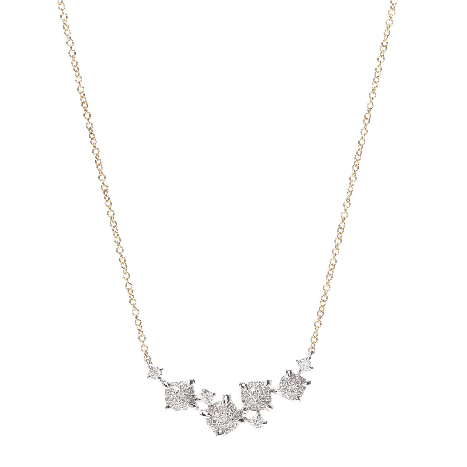 David Yurman 18K Yellow White Gold Diamond Precious Chatelaine Necklace 1 of 6