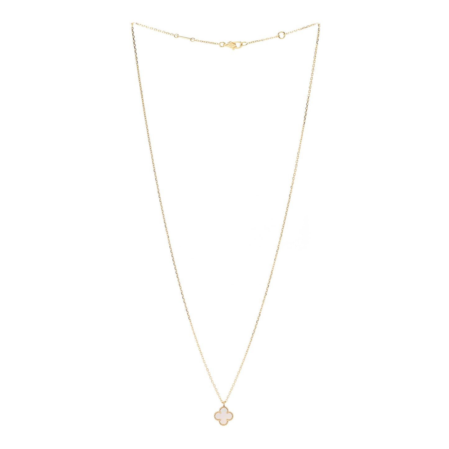 18K Yellow Gold Mother of Pearl Sweet Alhambra Pendant Necklace
